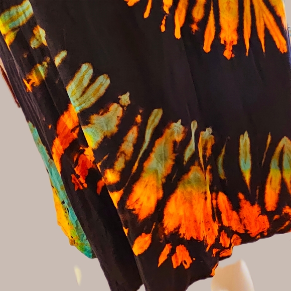 TIE DYE Blk Teal Stretchy Rayon Cardigan *5 Colors Avail.* OS NEW - Picture 3 of 8
